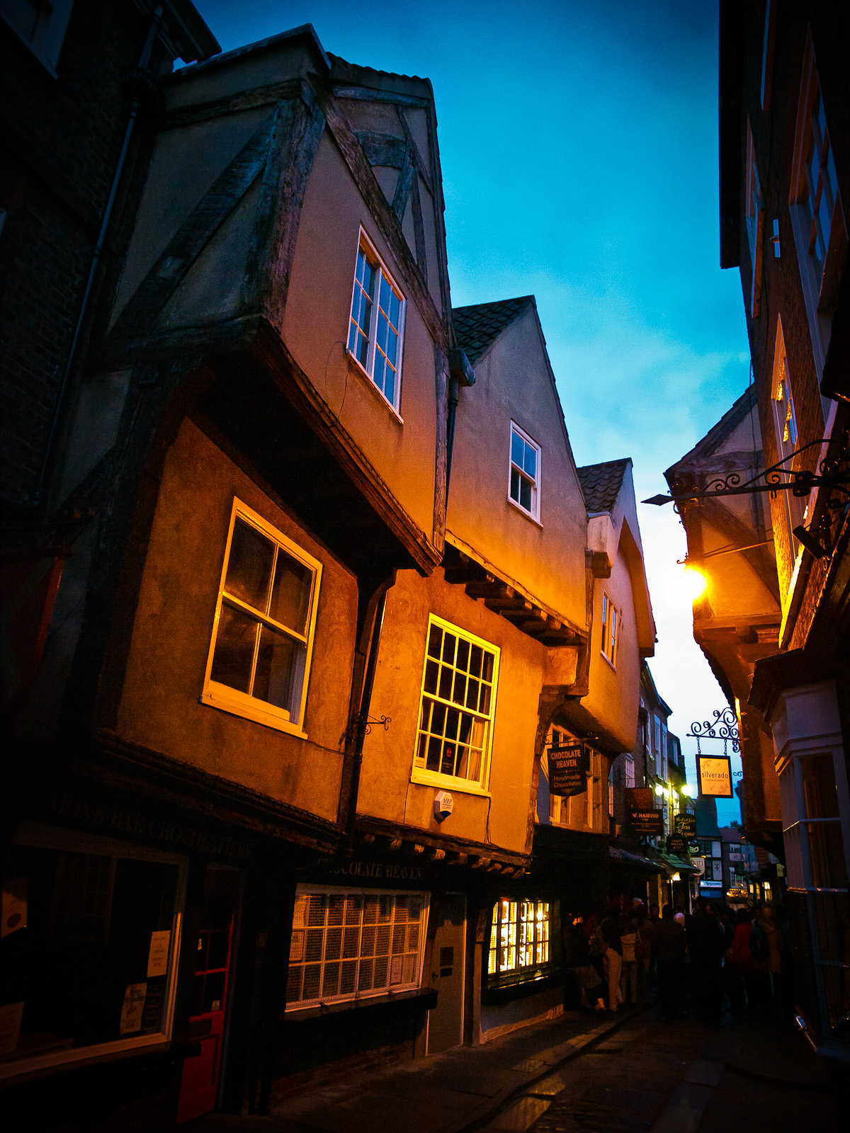 Calle The Shambles con casas medievales de entramado de madera en York